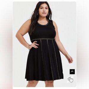 TORRID  Black & Gold Sweater mini Skater Dress